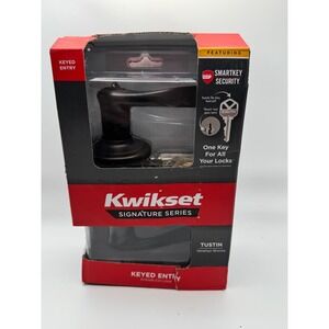 Kwikset Tustin Venetian Bronze Keyed Entry Door Lock Handle Set  97402-733